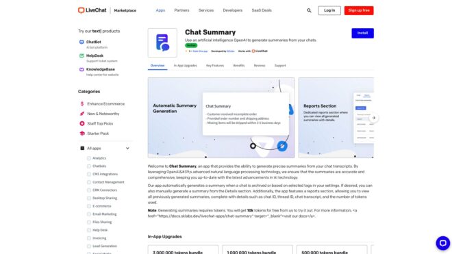 Chat Summary for LiveChat