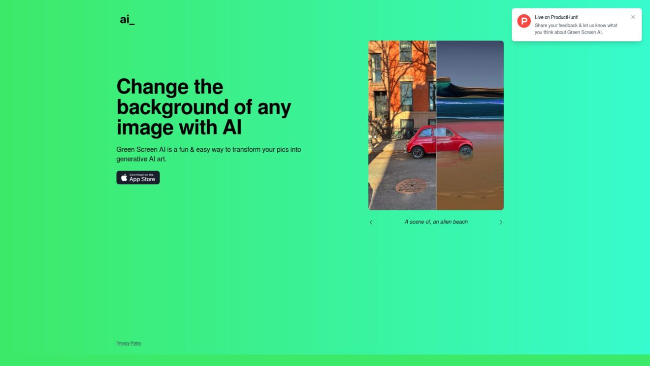 ai tool for green screen