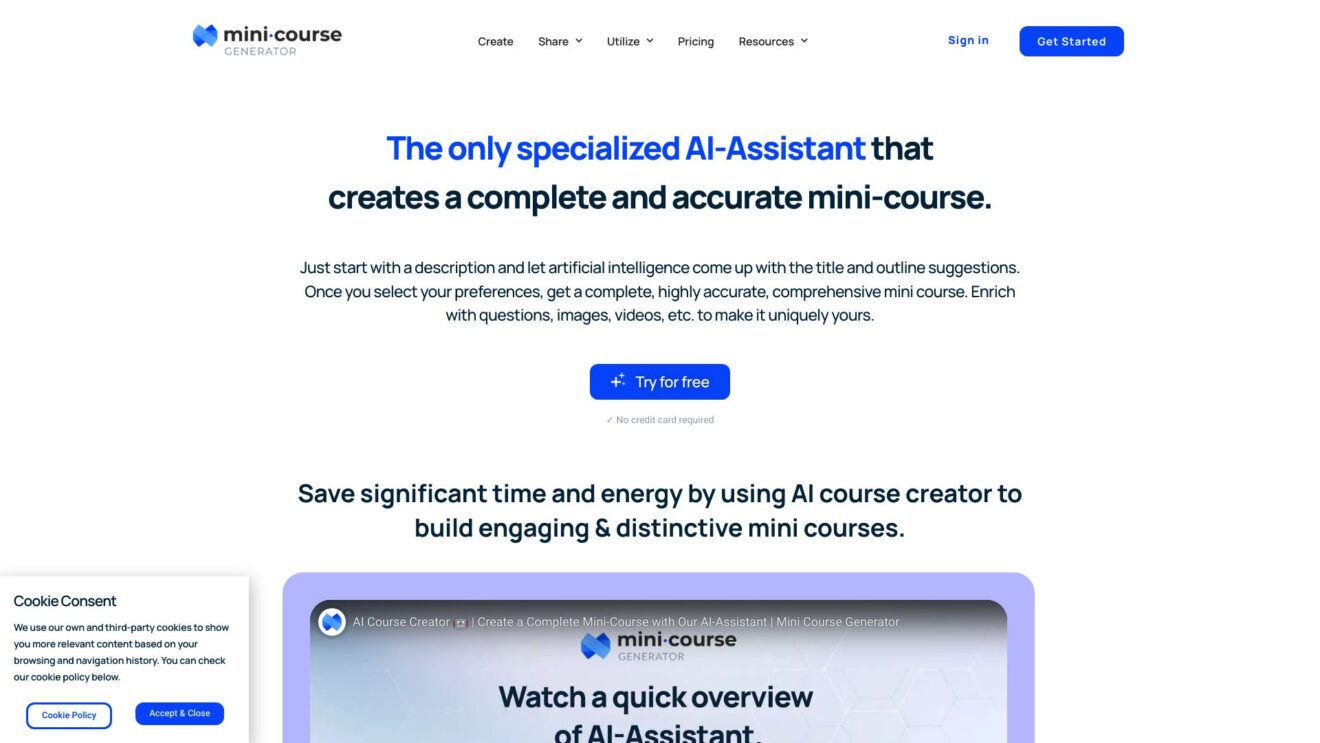 Mini Course Generator - About, Reviews, Alternatives - AI Locator
