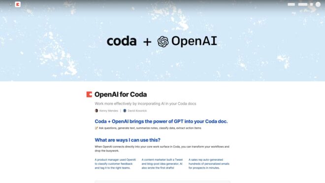 OpenAI for Coda