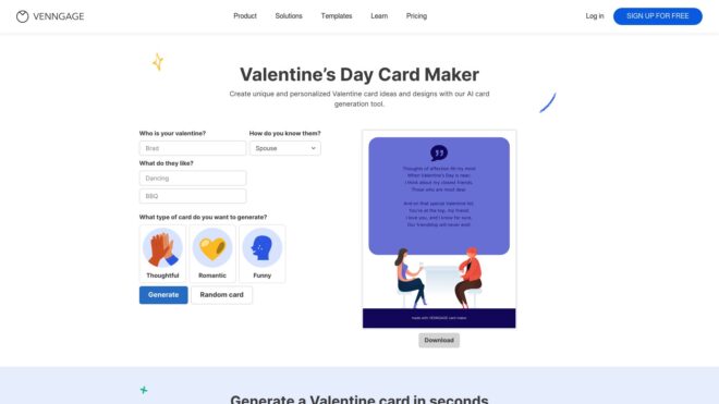 Venngage Valentine Card Maker